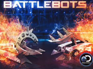 Battlebots discovery with sparks and fire on the edges