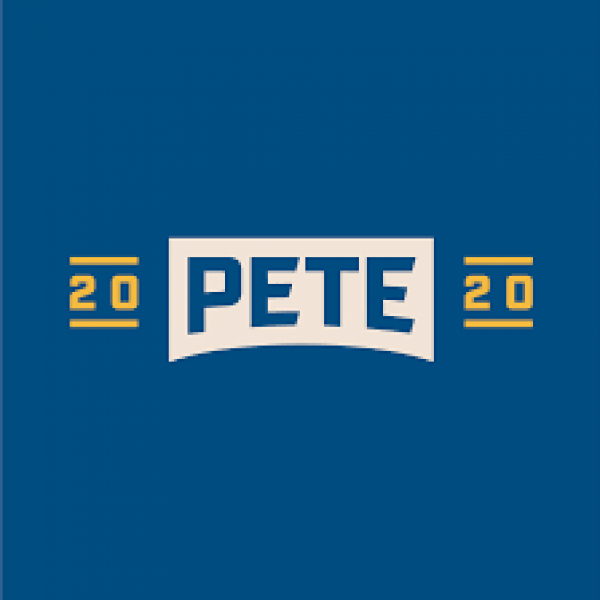 Logo Pete over a white bridge shape, between the numbers 20 and 20