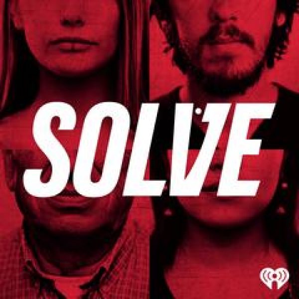 The word SOLVE in front of 4 shadowed faces in a red filtered background.
