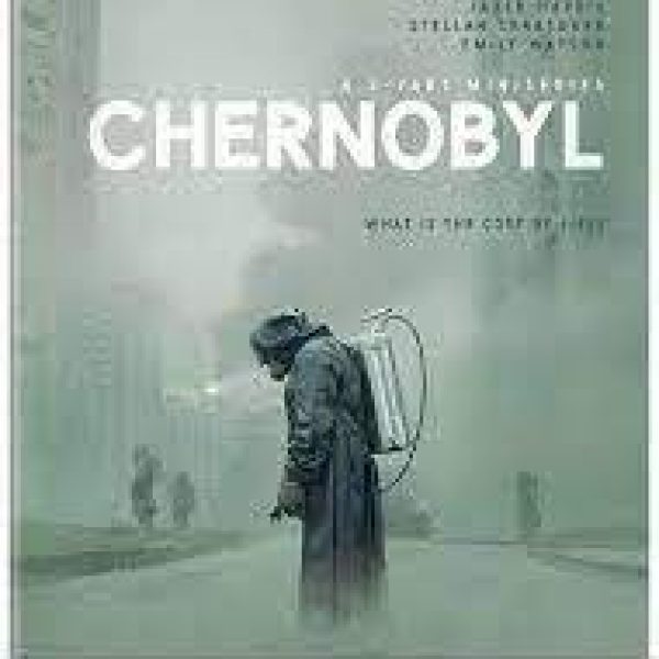 Man standing in cloudy atmosphere with gas mask under the title